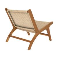 Ilios petit fauteuil en bois de teck et tressage chevron en rotin
