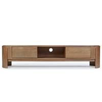 Epic meuble TV 2 portes 1 niche en bois de frêne teinté noyer L180