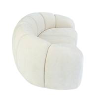 Lilo canapé 3 places cocooning en tissu blanc crêpé