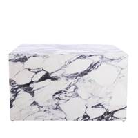 Coppa table basse cube effet marbre brillant