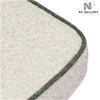 Ribola chaise de jardin en tissu beige bouclé et métal blanc