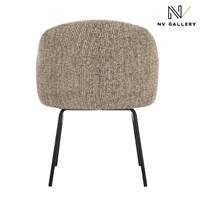 Soren chaise en tissu tweed mocha