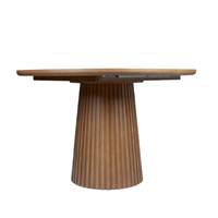 Montana table à manger ronde extensible effet bois de noyer 4-6 personnes