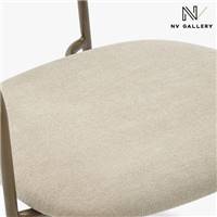 Velura chaise empilable en tissu beige déperlant métal cuivré