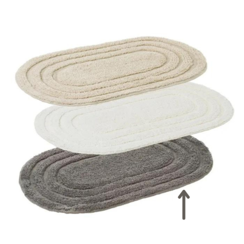 Tritap Tapis de bain ovale gris 60x40cm