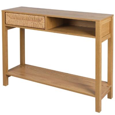 Bella console 1 tiroir et 1 niche en bois et corde L100cm