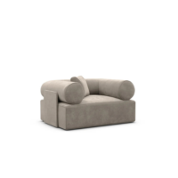 Anicipri fauteuil en velours beige foncé