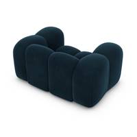 Cotton fauteuil 1 place en velours bleu pétrole