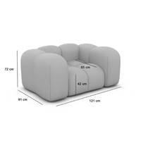 Cotton fauteuil 1 place en velours bleu pétrole