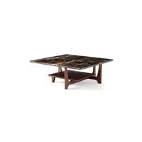 Rhea table basse marbre ambré noyer