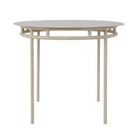 Ribola table d'extérieur ronde en métal beige amande 4 pers Ø90cm