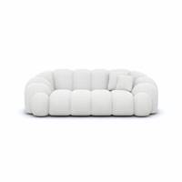 Dolban canapé 2 places en tissu texturé blanc