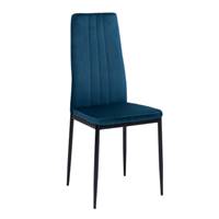 Beata chaise en velours bleu dossier haut