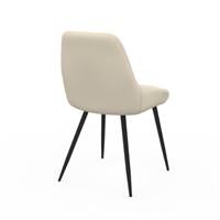 Annah chaise en tissu beige et pieds noirs
