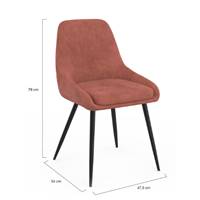 Elena chaise en velours terracotta et métal noir