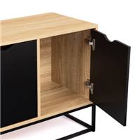 Kalma buffet 3 portes en bois et métal noir