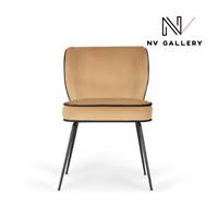 Valo chaise en velours camel et métal noir
