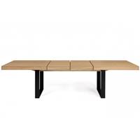 Eiko table à manger extensible 200-300 bois et noir
