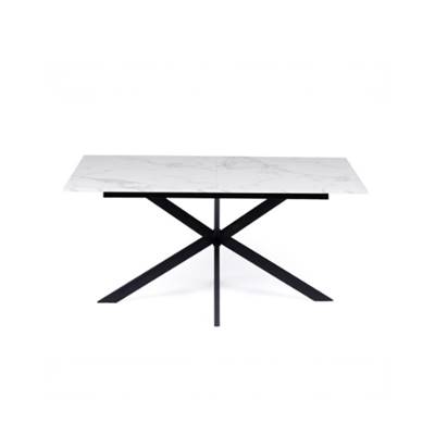 Lacky table à manger effet marbre extensible 160-200 pieds croisés