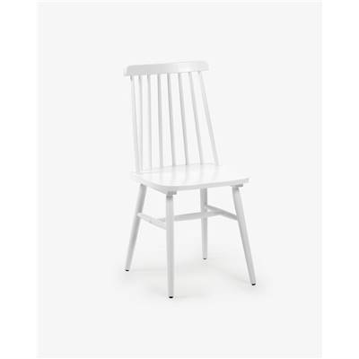 Isabel chaise en bois d'hévéa massif blanc