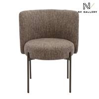 Gilo chaise en tissu tweed taupe et chocolat new york