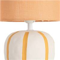 Suria lampe de table en céramique blanc et orange grand abat-jour tissu H43cm