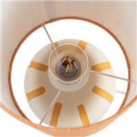 Suria lampe de table en céramique blanc et orange grand abat-jour tissu H43cm