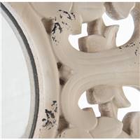 Mandala ensemble de 2 décorations murales miroir en bois ajouré blanc vielli