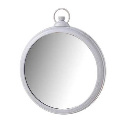 Clarla miroir rond blanc type gousset