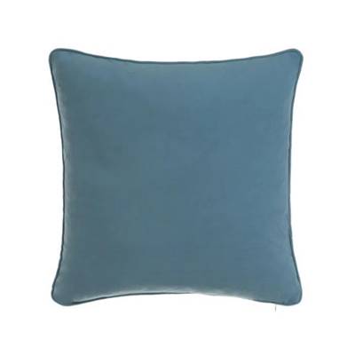 Updo coussin en fausse soie de coton bleu 45x45cm