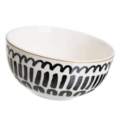 Solina bol noir et blanc motifs arches