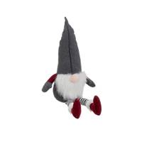 Elf butoir de porte lutin en tissu gris