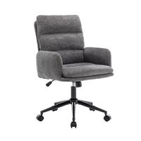 Aim� chaise de bureau en tissu gris fonc� rembourr� r�glable � roulettes