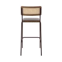 Natsu tabouret de bar en cannage cuir et métal marron H76cm