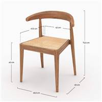 Blaise chaise en bois de teck et cannage de rotin