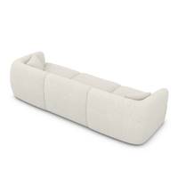 Gankeri canapé 3 places en tissu bouclé blanc