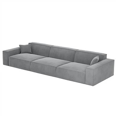 Beluga canapé 4 places en velours gris clair