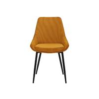Bari chaise en velours côtelé jaune curry