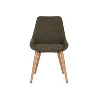 Bari chaise en tissu kaki pieds chêne