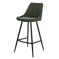 Bari chaise de bar velours côtelé vert sapin H74cm
