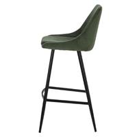 Bari chaise de bar velours côtelé vert sapin H74cm
