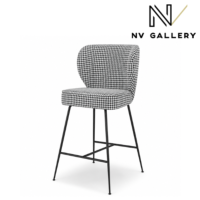 Valo tabouret de bar tissu pied de poule