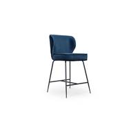 Valo tabouret de bar velours bleu nuit