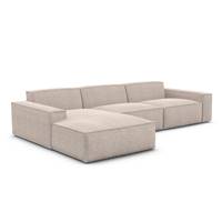 Stacele canapé d'angle gauche en tissu texturé beige
