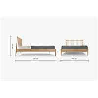 Penn lit double avec sommier chêne 140x200