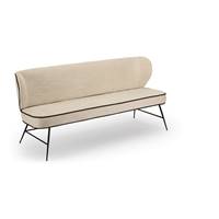 Valo banc tissu vanille et métal noir