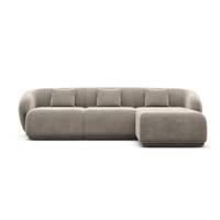 Taigano canapé d'angle droit en velours beige foncé