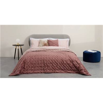 Tabitha couvre-lit velours rose poudré