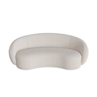 Wallasy canapé 3 places en tissu bouclé blanc