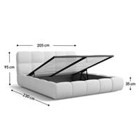 Lorea lit 180x200 avec rangement en tissu texturé gris anthracite